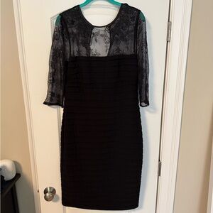 EUC worn once Liliana black dress with lace arms size 12